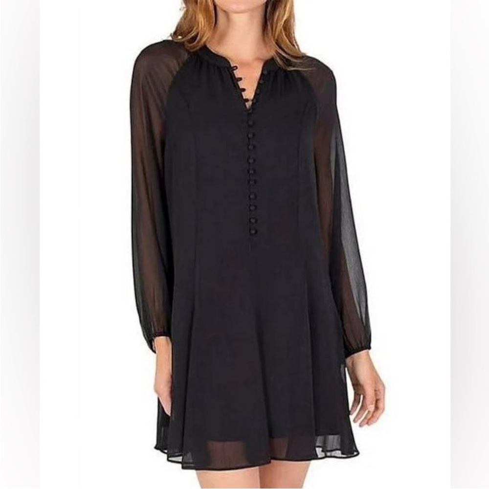 Joie Boho Black Long Sleeve Mini Dress